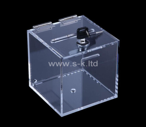 OEM supplier customized acrylic lockable charity donation box