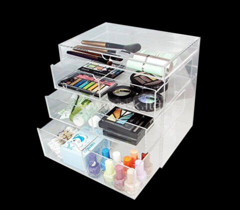 Acrylic supplier custom lucite cosmetic drawer organizer box