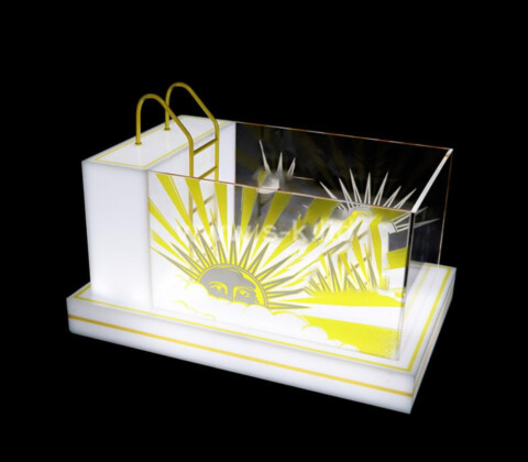 Acrylic manufacturer custom luminous champagne utensils bucket