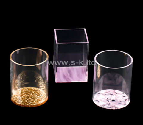 Acrylic boxes supplier custom lucite storage boxes round boxes