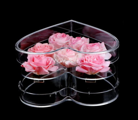 Acrylic box manufacturer custom heart shape flower box