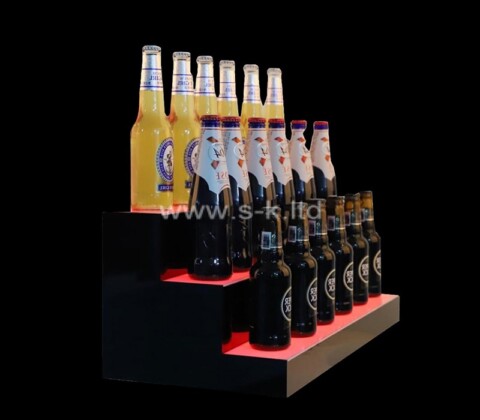 Custom acrylic LED lighted liquor bottle display shelf