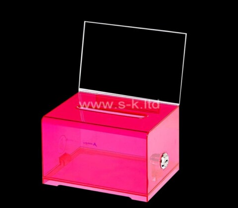 Acrylic boxes manufacturer custom voting box with sign holder