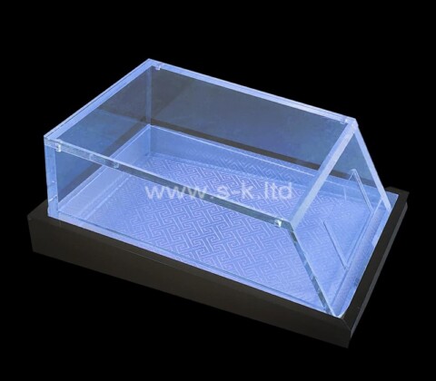 Custom acrylic countertop 5 sided display case with black base