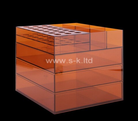 Custom acrylic makeup cosmetics organizer drawer box