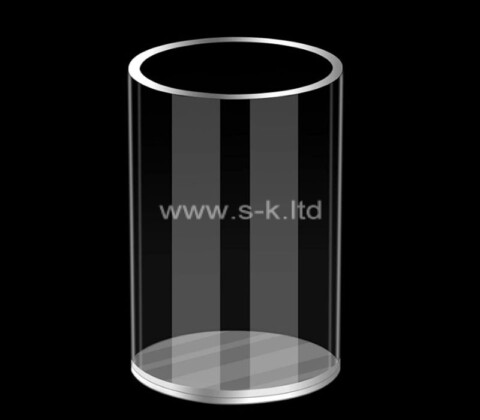 Custom round acrylic pen holder clear pencil holder cup