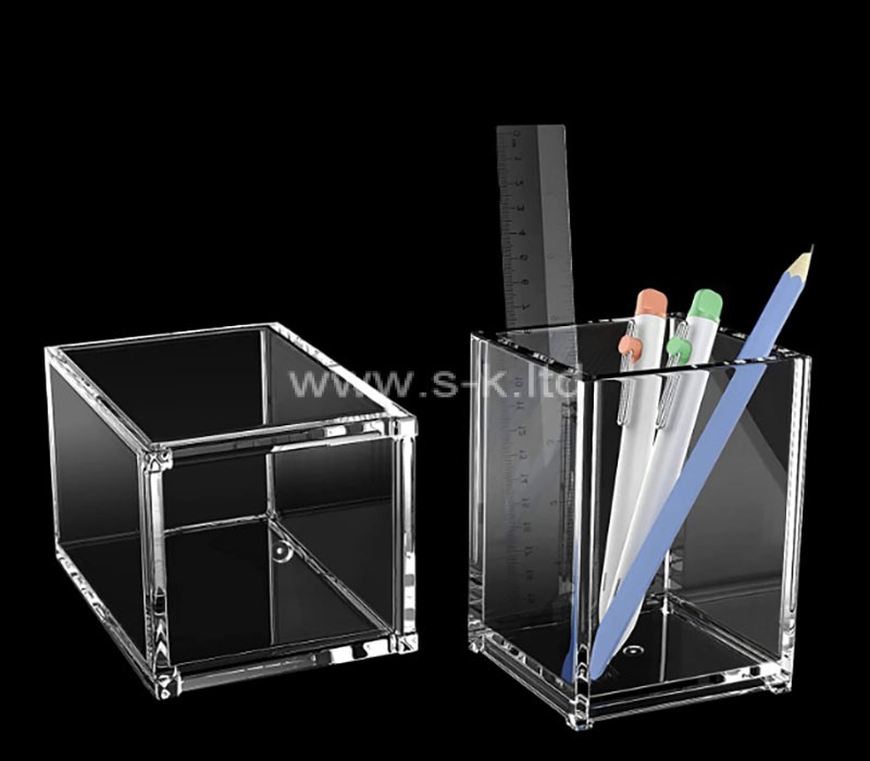Custom acrylic pencil cups desk accessories holder