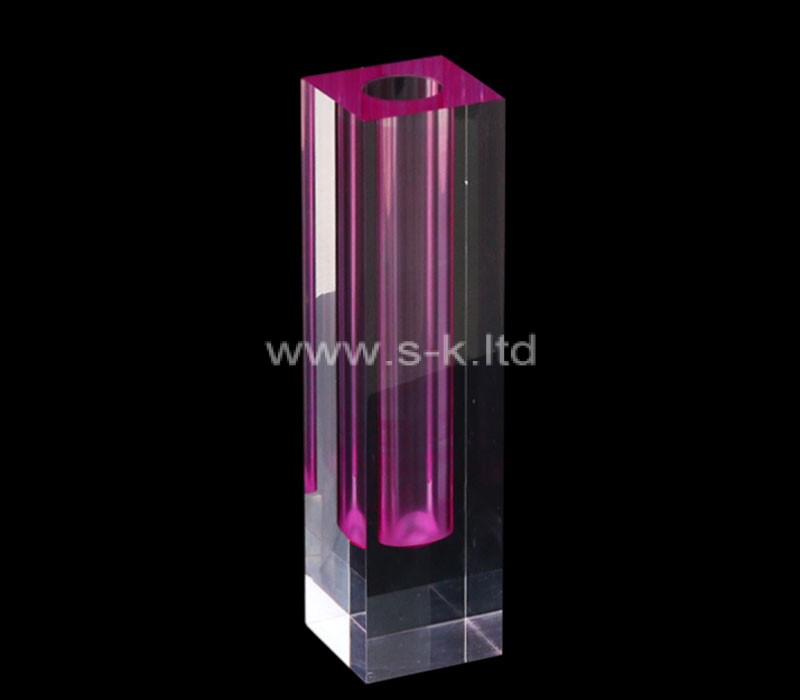 Custom acrylic decorative single flower vase