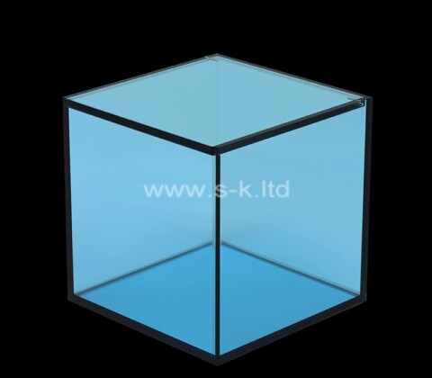 Custom anti dust translucent blue acrylic beauty storage box
