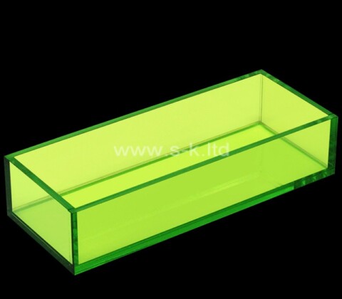 Benutzerdefinierte durchscheinende grüne Acryl Hautpflege Artikel Lagerung Box
