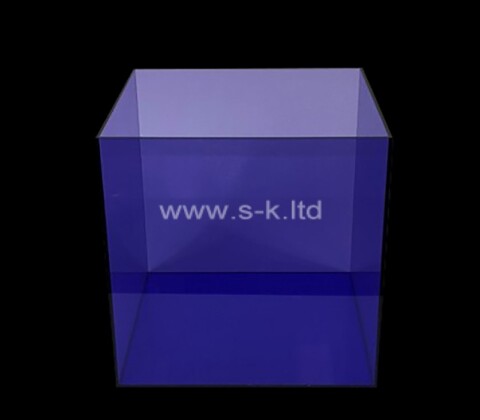 Custom anti dust translucent purple acrylic cosmetic organizer box