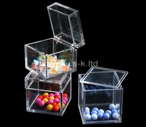 Custom acrylic square gift candy storage box with lid