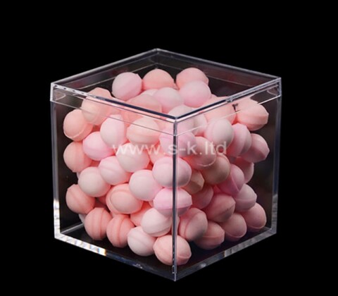 Cubo acrílico personalizado caja de almacenamiento cuadrada pequeña con tapa