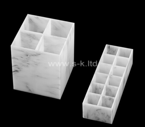Custom acrylic desk storage box with multi compartment