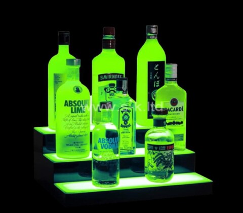 Custom acrylic LED lighted liquor bottles display shelf