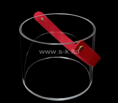 Custom acrylic round gift storage box with handle