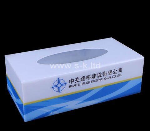 Custom acrylic facial tissue holder box with logo printing