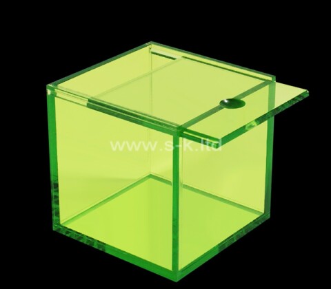Custom translucent green acrylic sliding lid skincare item box