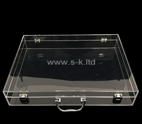 Custom clear acrylic suitcase with metal handle