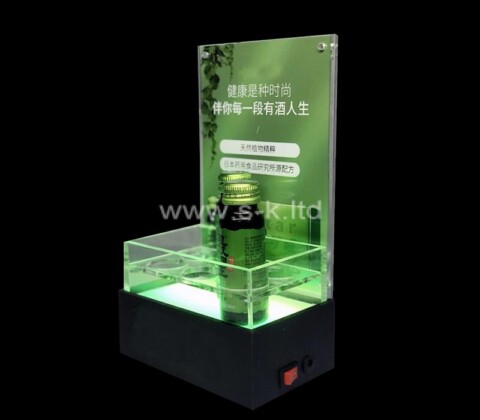 Custom acrylic retail display box with LED light & sign holder