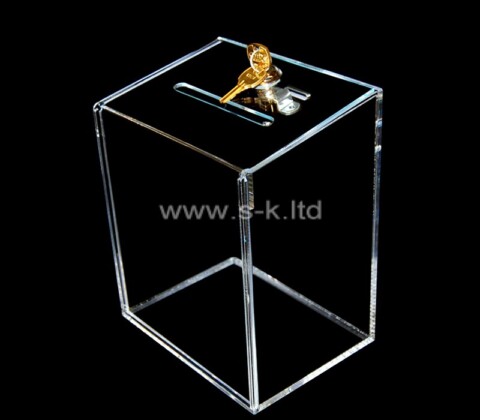 Custom clear acrylic ballot voting box with lock
