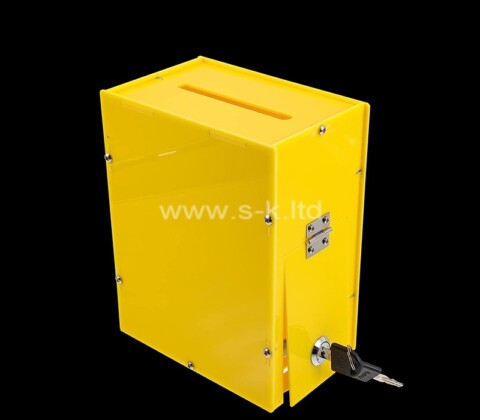 Custom yellow acrylic mail box with lock