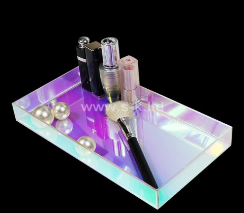 Custom iridescent acrylic makeup organizer tray