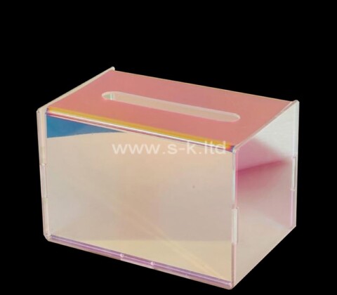 Custom iridescent acrylic napkin facial tissue box