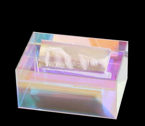 Custom rainbow acrylic napkin facial tissue storage box
