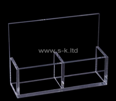 Custom clear acrylic organizer box with 2 compartments
