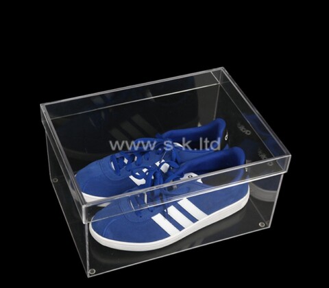 Custom clear acrylic shoes showcase with lid