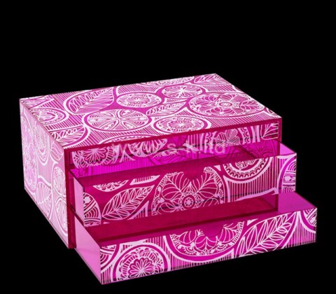 Custom acrylic beauty drawer organizer with pattern printing
