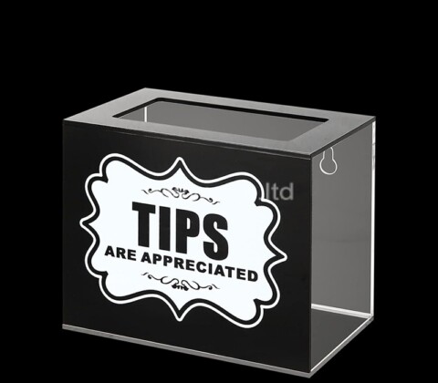Custom acrylic wall mounted tips box