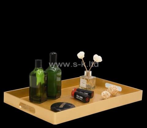 Custom acrylic cosmeitc organizer tray with handles
