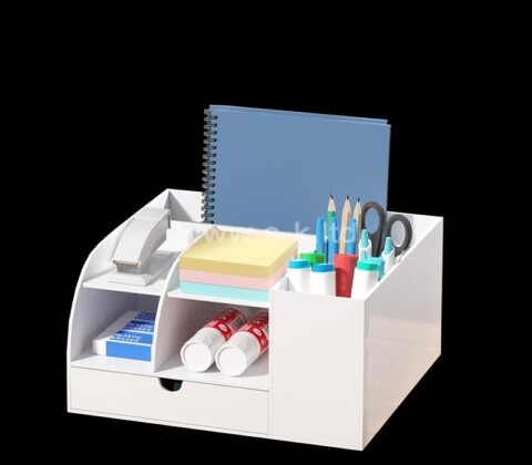 Custom acrylic desk organizer with 7 compartments