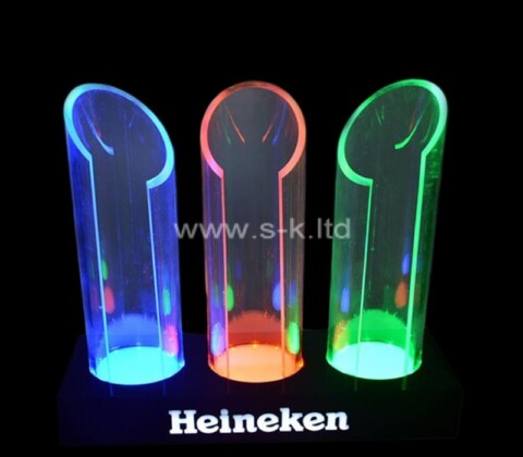 Custom acrylic cylindrical luminous beer display rack