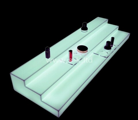 Custom acrylic trapezoidal 3-layer light-emitting wine rack