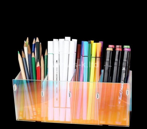 Custom iridescent acrylic 4 compartments countertop brush holder