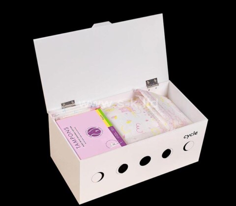Custom acrylic shark week feminine period items organizer box