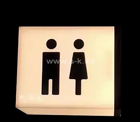 Custom acrylic illuminated washroom sign light box