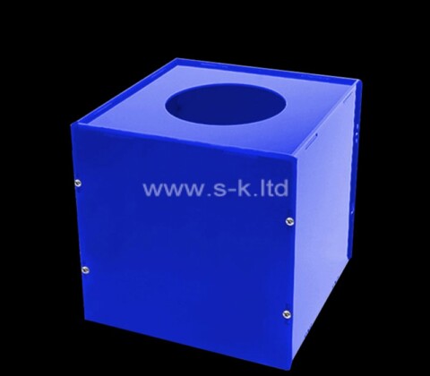 Custom blue acrylic raffle ball game box