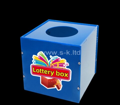 Custom blue acrylic lottery draw box