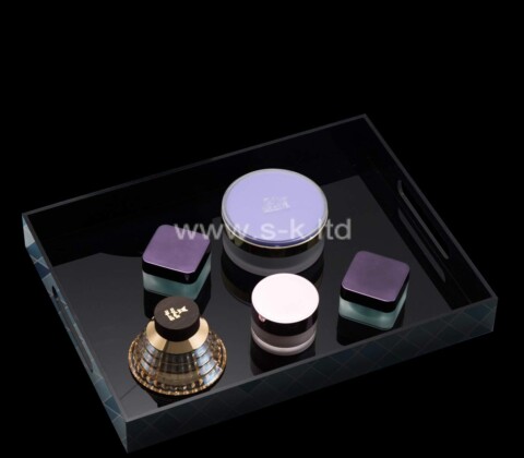 Custom acrylic skin care organizer tray with handles