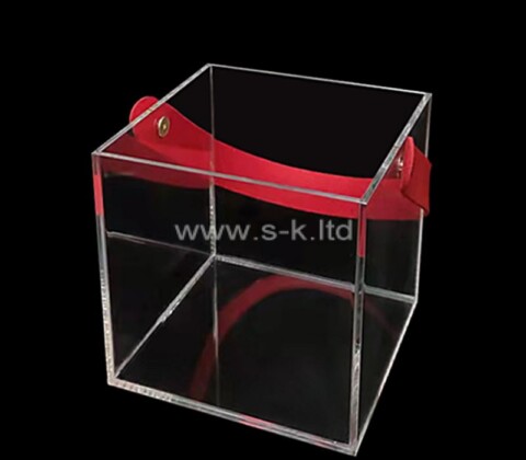 Custom clear lucite gift box with handle