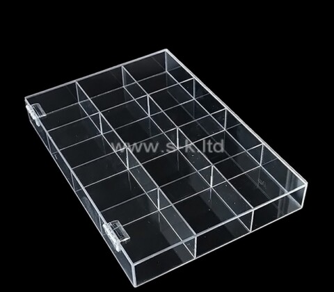 Custom clear acrylic multi compartment organizer box