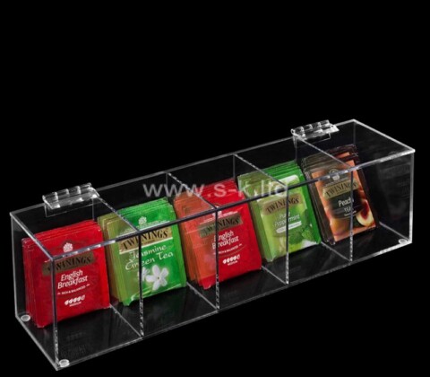 Custom 5 compartment acrylic tea box