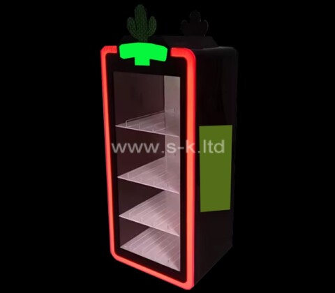 Custom acrylic 4 tiers LED display cabinet