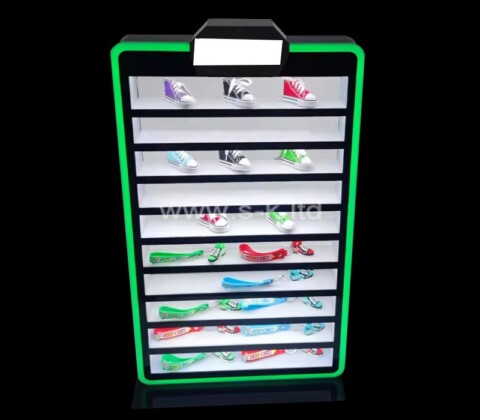 Custom acrylic 10 tiers illuminated display cabinet