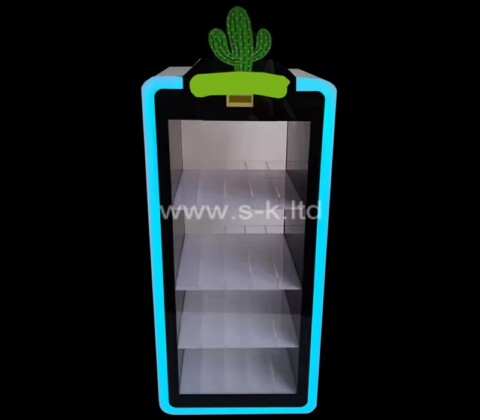 Custom acrylic 5 tiers LED display cabinet for retail shop