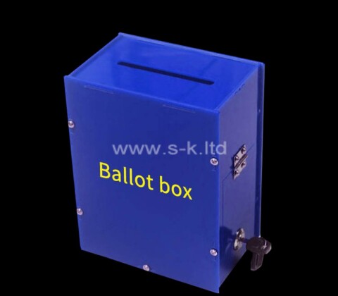 Custom blue acrylic ballot collection box